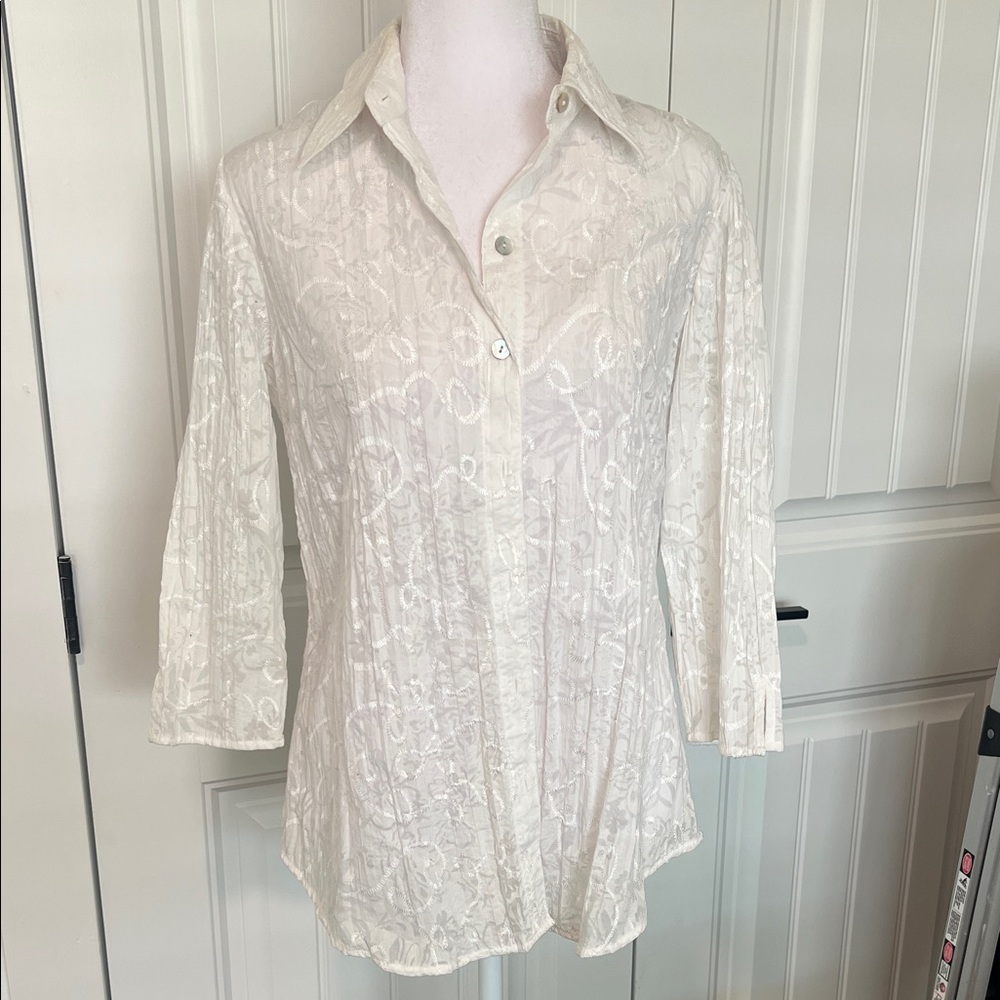 Chico's Cream Button Down Shirt‎
